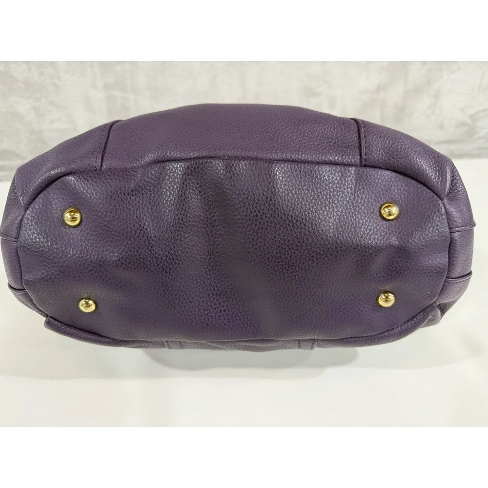 Tignanello Purple Leather Hobo Bag Slouchy Shoulder Purse Gold Hardware Y2K